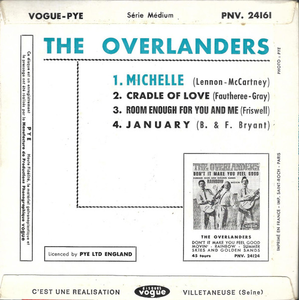 The Overlanders - Michelle | Pye Records (PNV. 24161) - main