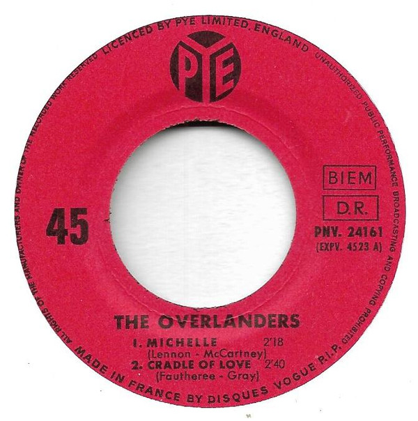 The Overlanders - Michelle | Pye Records (PNV. 24161) - 2
