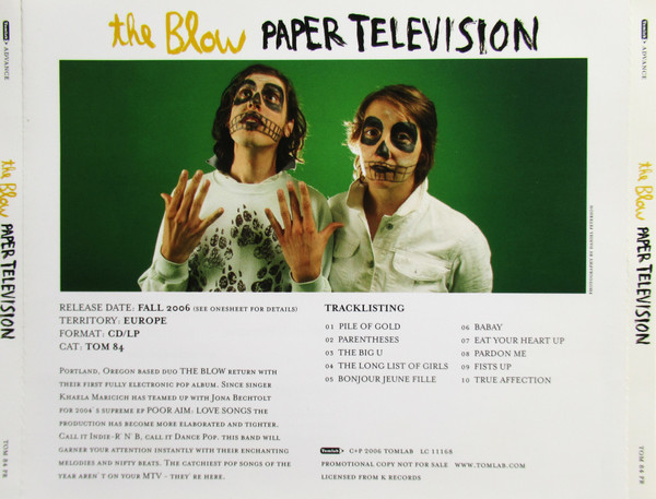 The Blow - Paper Television | Tomlab (TOM 84 PR) - 2