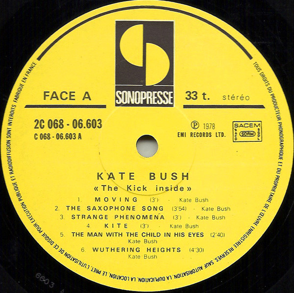 Kate Bush - The Kick Inside | Sonopresse (2 C 068-06603) - 3 Kate Bush - The Kick Inside | Sonopresse (2 C 068-06603) - 3