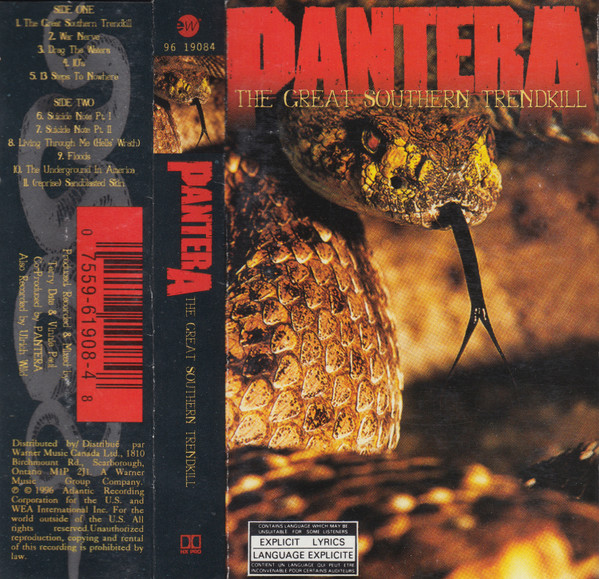Pantera - The Great Southern Trendkill [Cassette] | EastWest (96 19084) - 2