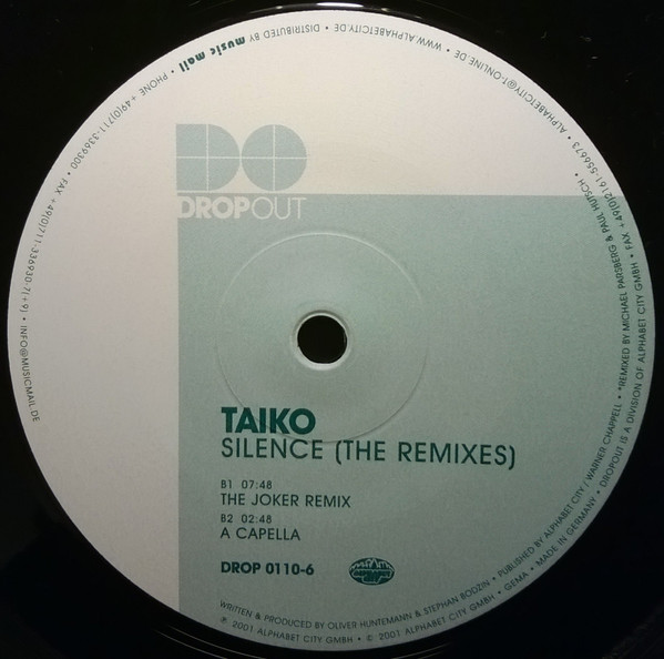 Taiko - Silence (Remixes) | Dropout (DROP 0110-6) - 2