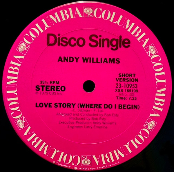 Andy Williams - Love Story (Where Do I Begin) | Columbia (23-10953) - 2