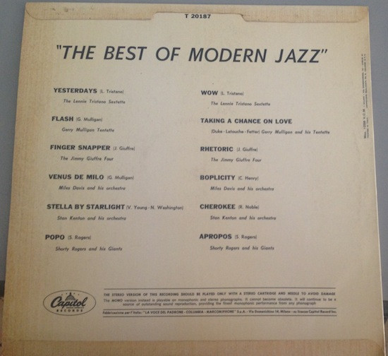 Various - The Best Of Modern Jazz | Capitol Records (T 20187) - 2 Various - The Best Of Modern Jazz | Capitol Records (T 20187) - 2