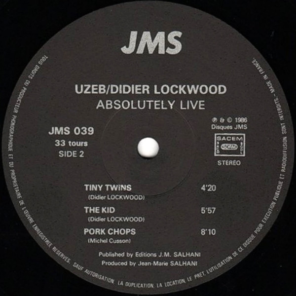Uzeb / Didier Lockwood - Absolutely Live | JMS. (JMS 039) - 2