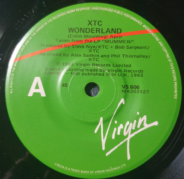 XTC - Wonderland | Virgin (VS 606)