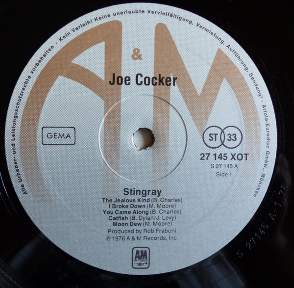 Joe Cocker - Stingray | A&M Records (27 145 XOT) - 4
