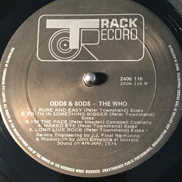 The Who - Odds & Sods | Track Record (2406 116) - 2