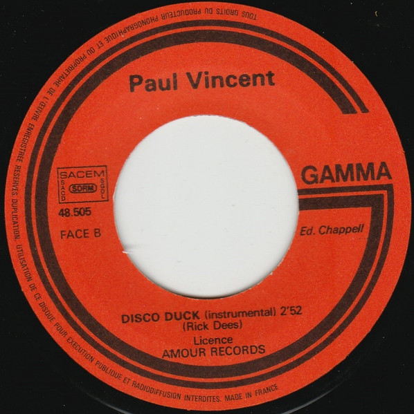 Paul Vincent - Disco Duck | Gamma (48.505) - 4