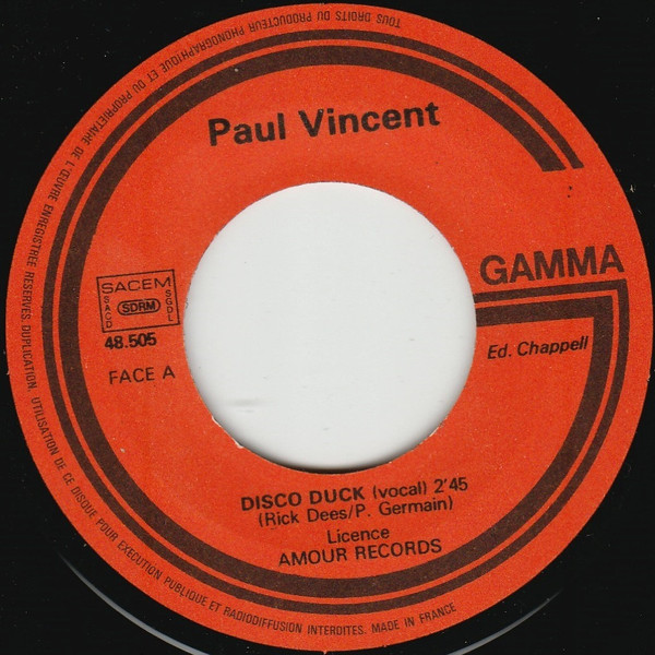 Paul Vincent - Disco Duck | Gamma (48.505) - 3