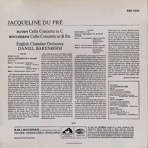 Haydn: Cello Concerto In C / Boccherini: Cello Concerto In B Flat