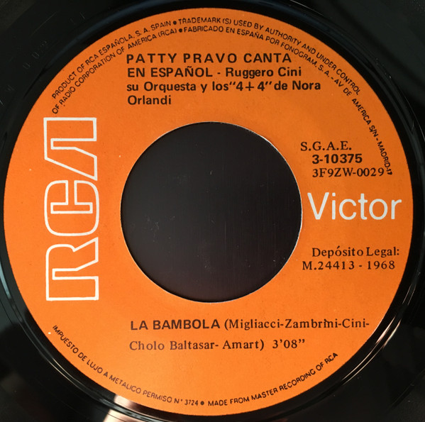 Patty Pravo - La Bambola (En Español) | RCA Victor (3-10375) - 3