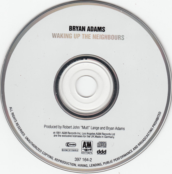 Bryan Adams - Waking Up The Neighbours | A&M Records (397 164-2) - 3