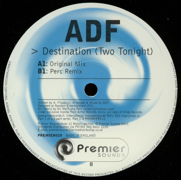 ADF - Destination (Two Tonight) | Premier Sounds (PREMIER 010) - main ADF - Destination (Two Tonight) | Premier Sounds (PREMIER 010) - main