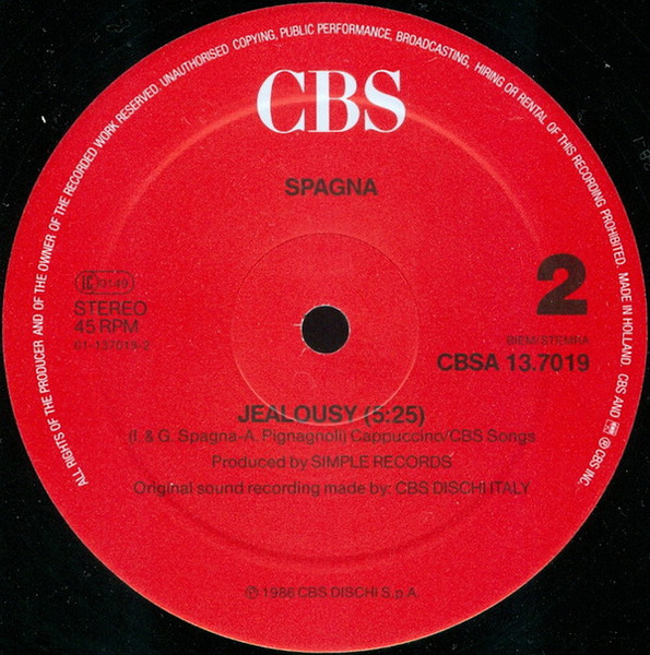 Ivana Spagna - Easy Lady (Club Remix) | CBS (CBSA 13.7019) - 4 Ivana Spagna - Easy Lady (Club Remix) | CBS (CBSA 13.7019) - 4