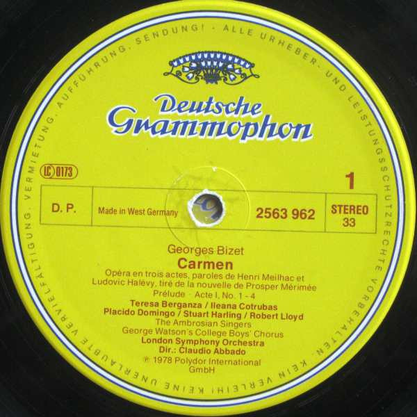 Georges Bizet - Teresa Berganza , Placido Domingo , Ileana Cotrubas , Sherrill Milnes , The Ambrosian Singers , London Symphony Orchestra , Claudio Abbado - Carmen | Deutsche Grammophon (2740 192) - 4 Georges Bizet - Teresa Berganza , Placido Domingo , Ileana Cotrubas , Sherrill Milnes , The Ambrosian Singers , London Symphony Orchestra , Claudio Abbado - Carmen | Deutsche Grammophon (2740 192) - 4
