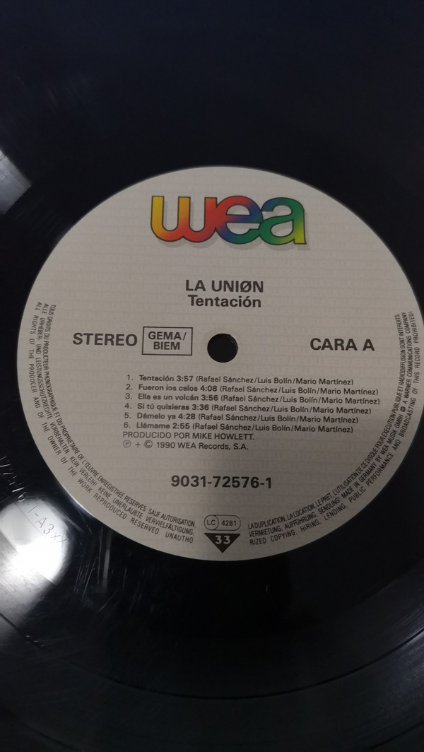 La Unión - Tentación | WEA (9031 72576-1) - 3
