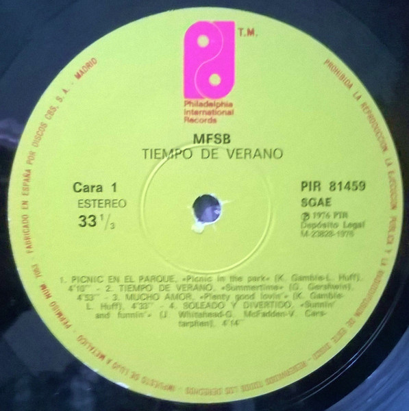 MFSB - Summertime | Philadelphia International Records (PIR 81459) - 3