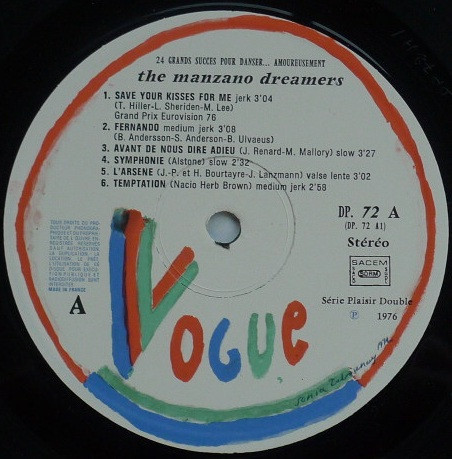 The Manzano Dreamers - 24 Grands Succès Pour Danser... Amoureusement | Vogue (DP. 72) - 4 The Manzano Dreamers - 24 Grands Succès Pour Danser... Amoureusement | Vogue (DP. 72) - 4
