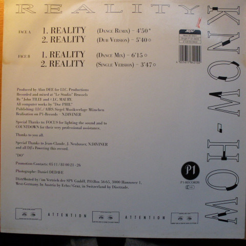Know-How - Reality | P1 Records (SPV 50-8421) - 2 Know-How - Reality | P1 Records (SPV 50-8421) - 2