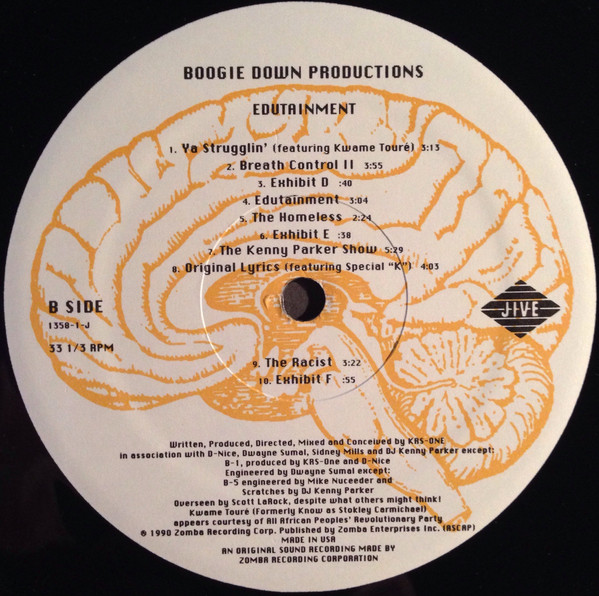 Boogie Down Productions - Edutainment | Jive (1358-1-J) - 4 Boogie Down Productions - Edutainment | Jive (1358-1-J) - 4
