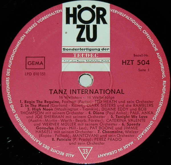 Various - Tanz International | HÖR ZU (HZT 504, SHZT 504) - 3 Various - Tanz International | HÖR ZU (HZT 504, SHZT 504) - 3
