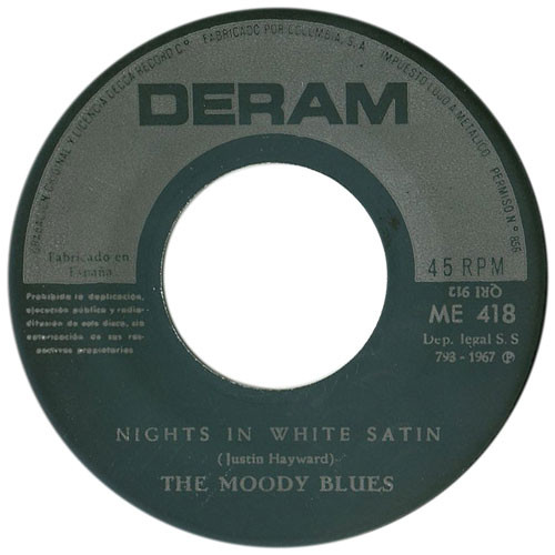 The Moody Blues - Nights In White Satin / Peak Hour | Deram (ME 418) - 3