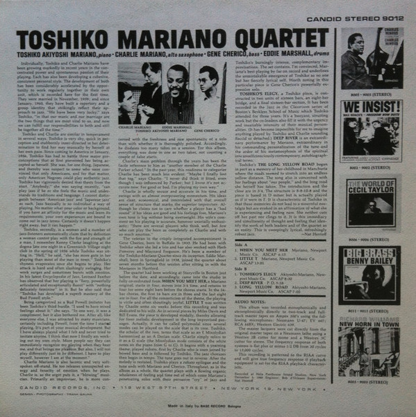 Toshiko Mariano Quartet - Toshiko Mariano Quartet | Candid (GJS 9012) - 2 Toshiko Mariano Quartet - Toshiko Mariano Quartet | Candid (GJS 9012) - 2