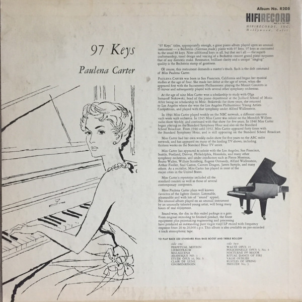 Paulena Carter - 97 Keys | HiFi Records (R205) - 2 Paulena Carter - 97 Keys | HiFi Records (R205) - 2