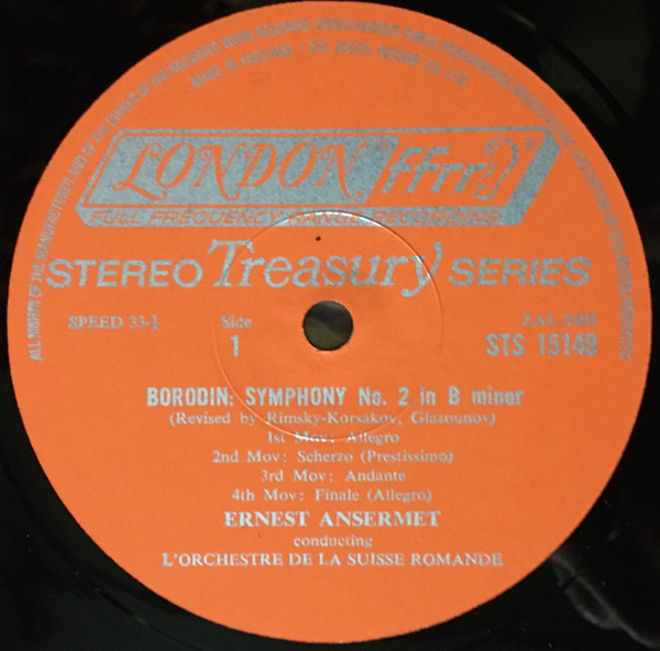 Alexander Borodin , Ernest Ansermet , L'Orchestre De La Suisse Romande - Symphony No. 2 In B Minor / Symphony No. 3 In A Minor (Unfinished) / "Prince Igor" - Overture | London Records (STS 15149) - 3