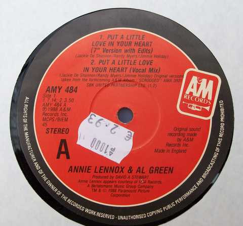 Annie Lennox And Al Green - Put A Little Love In Your Heart | A&M Records (AMY 484) - main