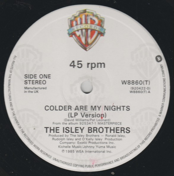 The Isley Brothers - Colder Are My Nights | Warner Bros. Records (W8860T) - 2