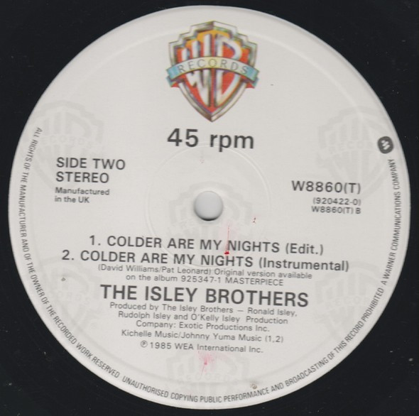 The Isley Brothers - Colder Are My Nights | Warner Bros. Records (W8860T) - 3