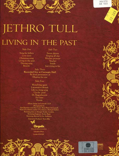 Jethro Tull - Living In The Past | Chrysalis (CJT 0001) - 2 Jethro Tull - Living In The Past | Chrysalis (CJT 0001) - 2
