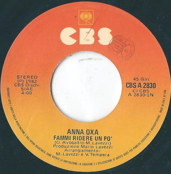 Anna Oxa - Fammi Ridere Un Po' | CBS (CBS A 2830) - 3