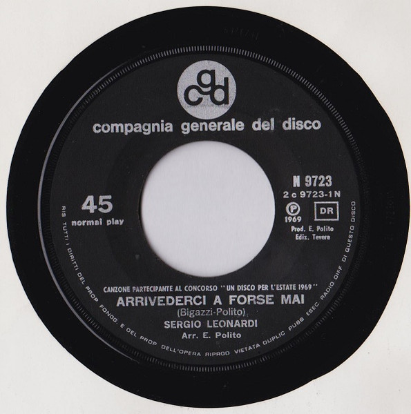 Sergio Leonardi - Arrivederci A Forse Mai | CGD (N 9723) - 3