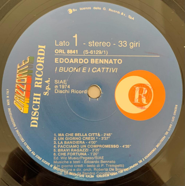 Edoardo Bennato - I Buoni E I Cattivi | Ricordi (ORL 8841) - 3 Edoardo Bennato - I Buoni E I Cattivi | Ricordi (ORL 8841) - 3