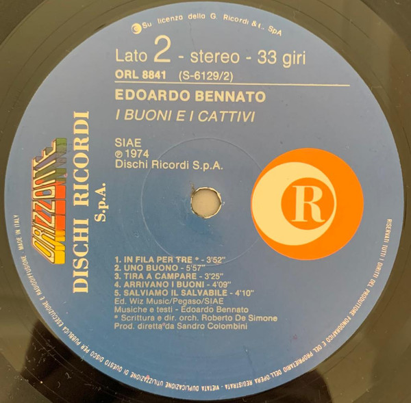 Edoardo Bennato - I Buoni E I Cattivi | Ricordi (ORL 8841) - 4 Edoardo Bennato - I Buoni E I Cattivi | Ricordi (ORL 8841) - 4