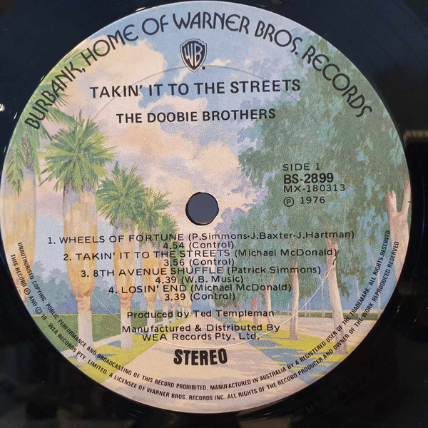 The Doobie Brothers - Takin' It To The Streets | Warner Bros. Records (BS-2899) - 2