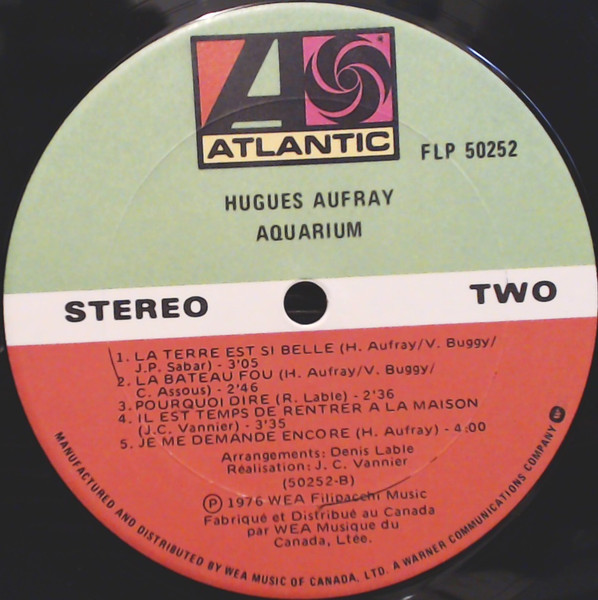 Hugues Aufray - Aquarium | Atlantic (FLP 50252) - 4