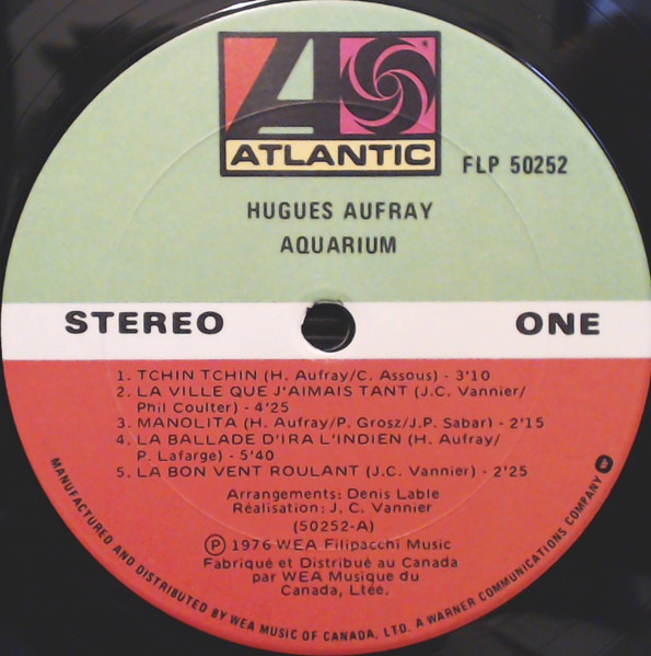 Hugues Aufray - Aquarium | Atlantic (FLP 50252) - 3