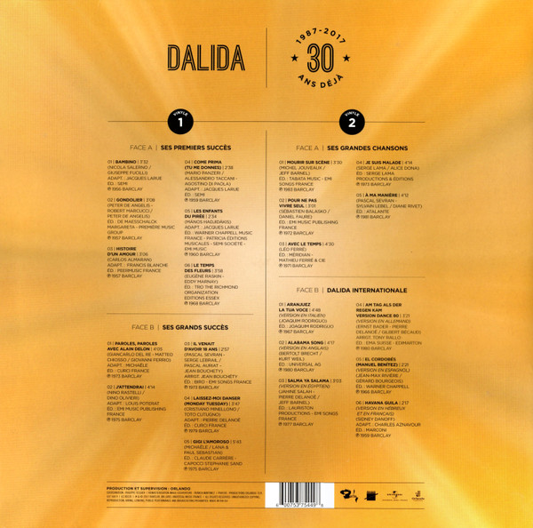 Dalida - 30 Ans Déjà (1987-2017) | Universal Music France (537 544 9) - 2 Dalida - 30 Ans Déjà (1987-2017) | Universal Music France (537 544 9) - 2