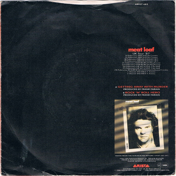 Meat Loaf - Getting Away With Murder | Arista (ARIST 683) - 2