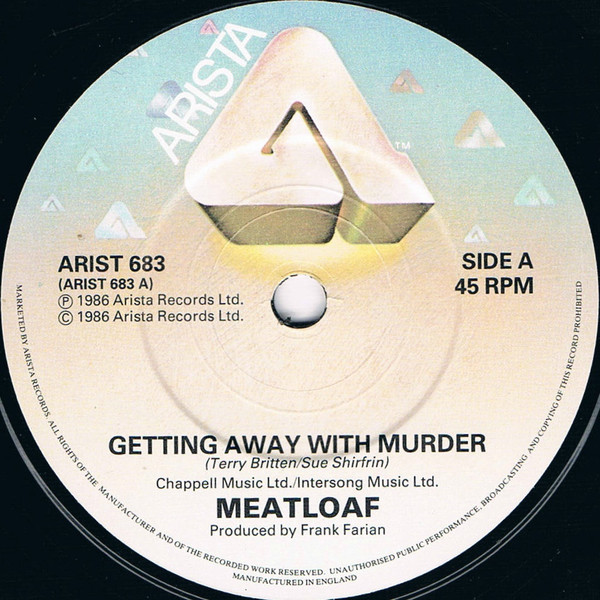 Meat Loaf - Getting Away With Murder | Arista (ARIST 683) - 3