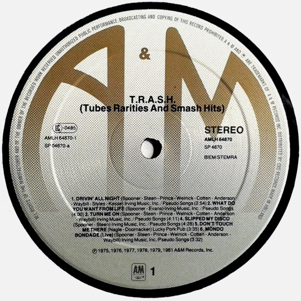The Tubes - T.R.A.S.H. (Tubes Rarities And Smash Hits) | A&M Records (AMLH 64870) - 3 The Tubes - T.R.A.S.H. (Tubes Rarities And Smash Hits) | A&M Records (AMLH 64870) - 3