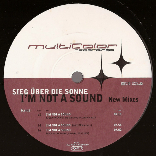 Sieg Über Die Sonne - I'm Not A Sound (New Mixes) | Multicolor Recordings (MCR 121.0) - main Sieg Über Die Sonne - I'm Not A Sound (New Mixes) | Multicolor Recordings (MCR 121.0) - main