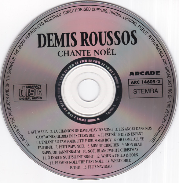 Demis Roussos - Chante Noël | Arcade (ARC 14605-2) - 3 Demis Roussos - Chante Noël | Arcade (ARC 14605-2) - 3