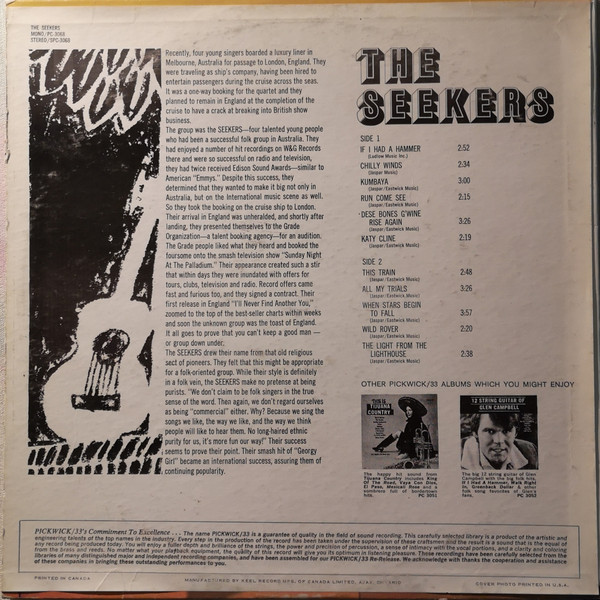 The Seekers - The Seekers | Pickwick/33 Records (SPC-3068) - 2 The Seekers - The Seekers | Pickwick/33 Records (SPC-3068) - 2