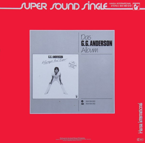 G.G. Anderson - Cheerio / A Star Is Shining | Hansa International (600 490) - 2