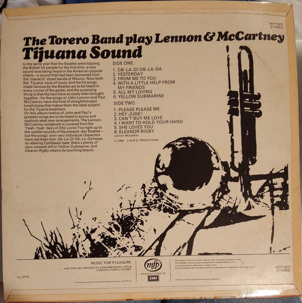 The Torero Band - Lennon & McCartney Tijuana Style | Music For Pleasure (MFP 5015) - 2